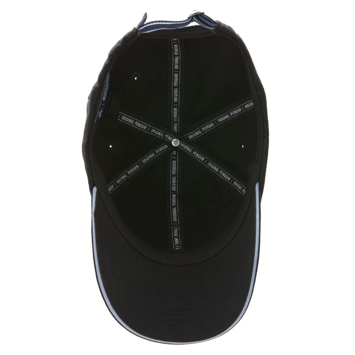 Original Penguin Contraste Logo Ajustable Strapback Sombrero de béisbol (Negro), Negro -, One Size