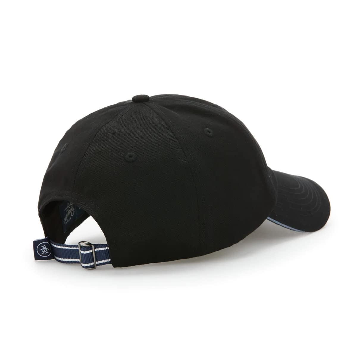 Original Penguin Contraste Logo Ajustable Strapback Sombrero de béisbol (Negro), Negro -, One Size
