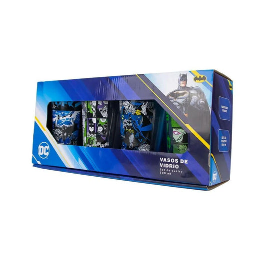BATMAN VASOS DE VIDRIO COMICS 4 PACK DC COMICS