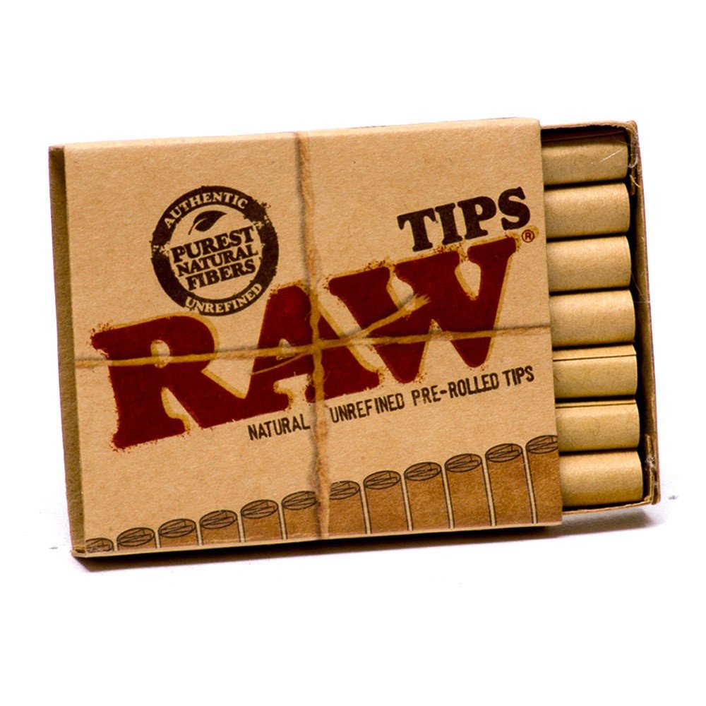 Raw Natural Unrefined Pre-Rolled Filter Tips 3 Pack (21 Per Box)