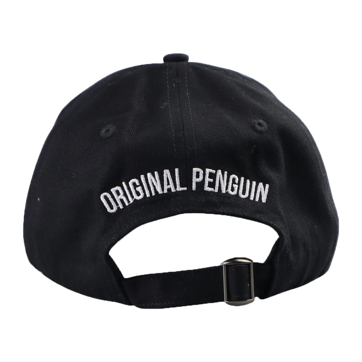 Sombrero de béisbol ajustable con logotipo de pingüino original de sarga de algodón, Negro -, One Size