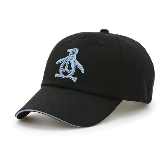 Original Penguin Contraste Logo Ajustable Strapback Sombrero de béisbol (Negro), Negro -, One Size