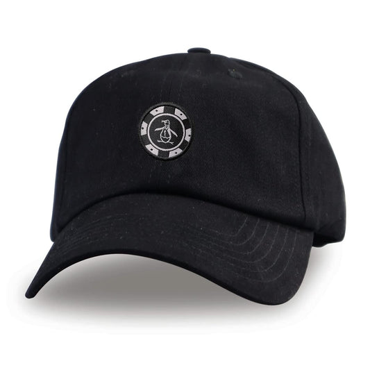 Original Penguin - Sombrero de béisbol ajustable con logotipo de borde marulado para hombre, Negro -, One Size