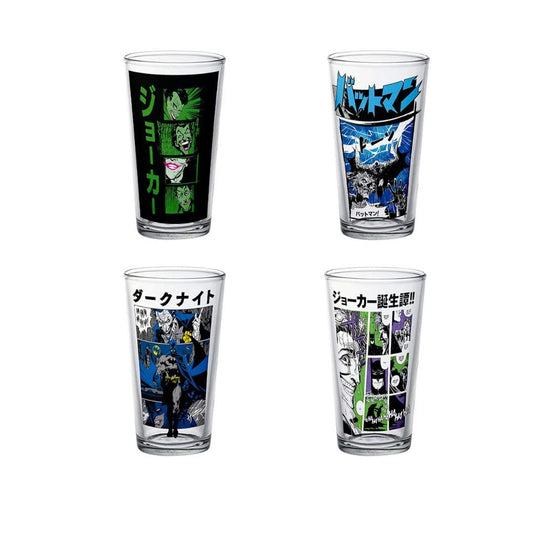 BATMAN VASOS DE VIDRIO COMICS 4 PACK DC COMICS