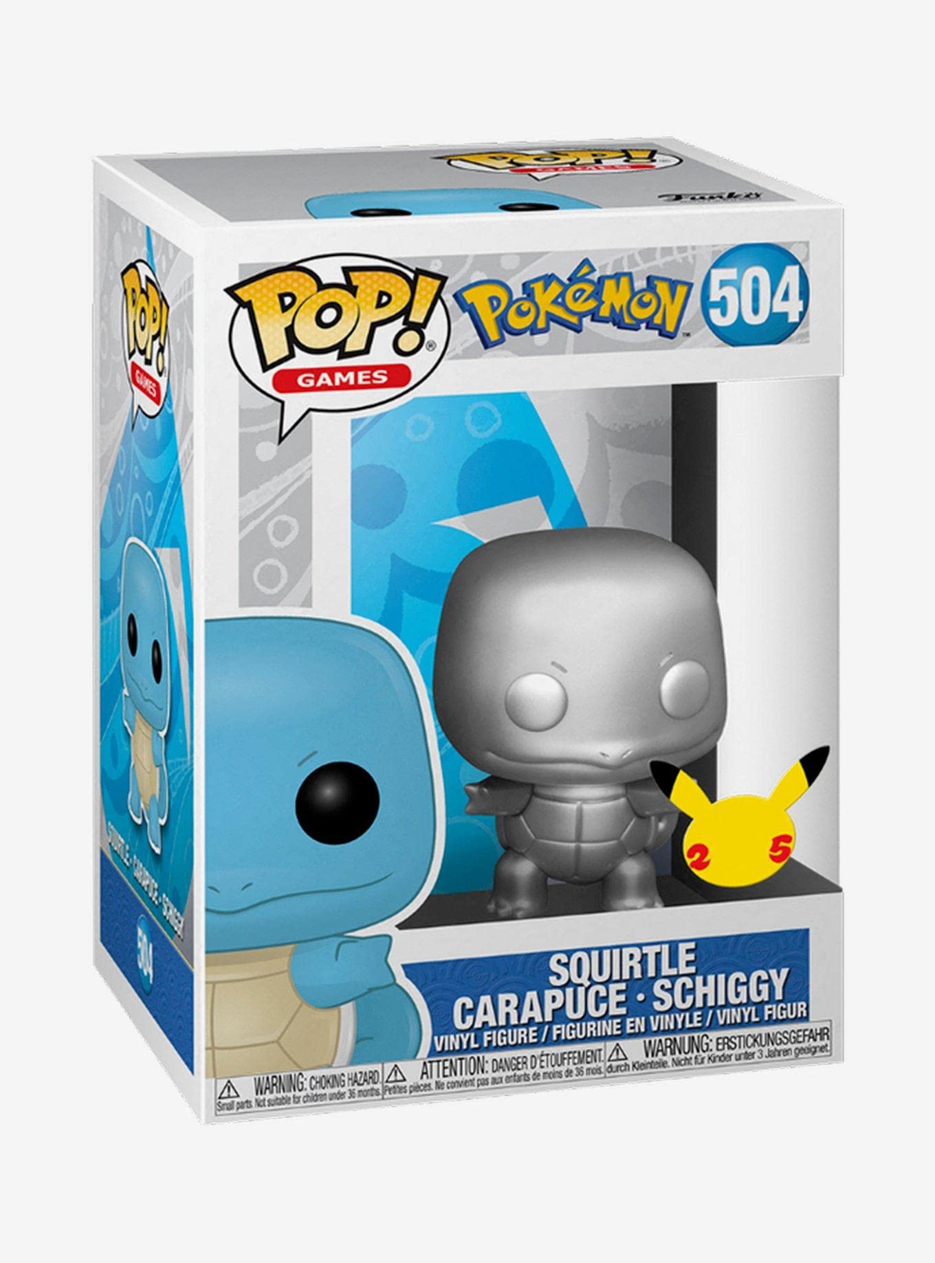 Funko Pop! Games: Pokemon S8 - Squirtle Silver Metallic