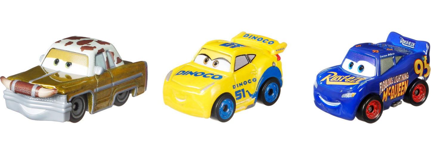 Cars Disney Pixar Minis 3 Pack Vehículos de Juguete para niños de 3 años en adelante